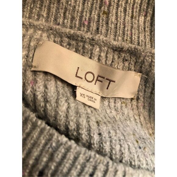 Gray sweater dress Loft gray flecked color throughout sweater dress with ribbon - Picture 10 of 10